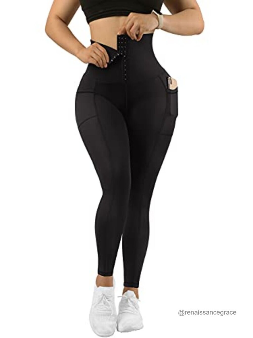 Women's High Waisted Corset Leggings with Pockets Tummy Control Yoga Pants